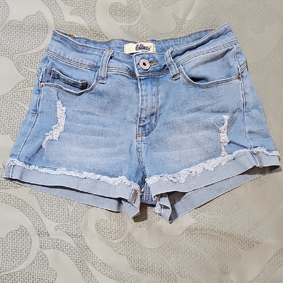 California Vintage Pants - Blue Jean Shorts Distressed Cut-Off Style